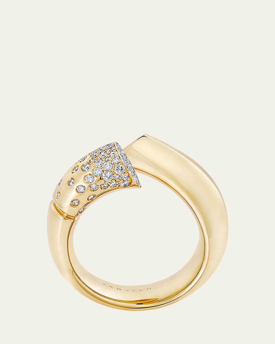 18K Yellow Gold Oera Pave Diamond Ring